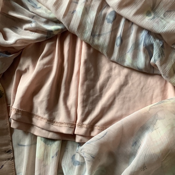 H&M Pink Floral Long Dress pleated crinkled size 6 - Picture 12 of 13